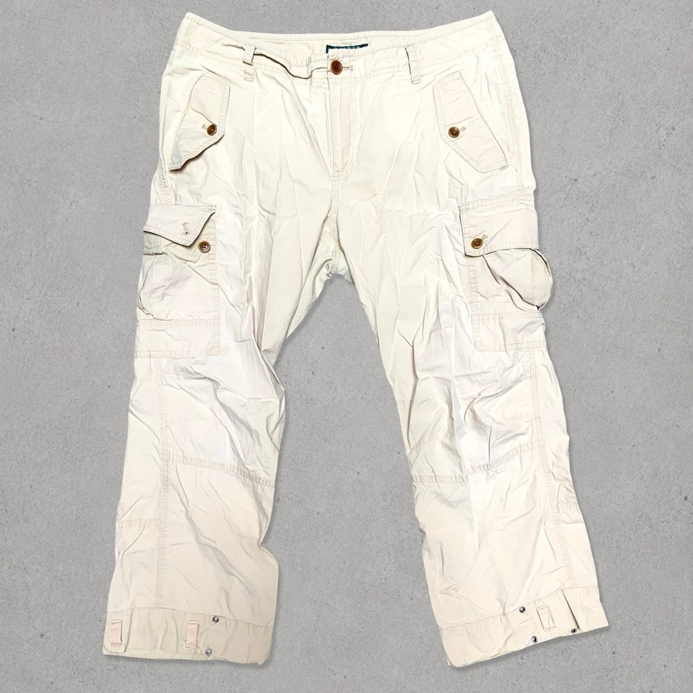 Lauren Ralph Lauren Cargo Capri Pants Women's Size 10 Ivory Cotton